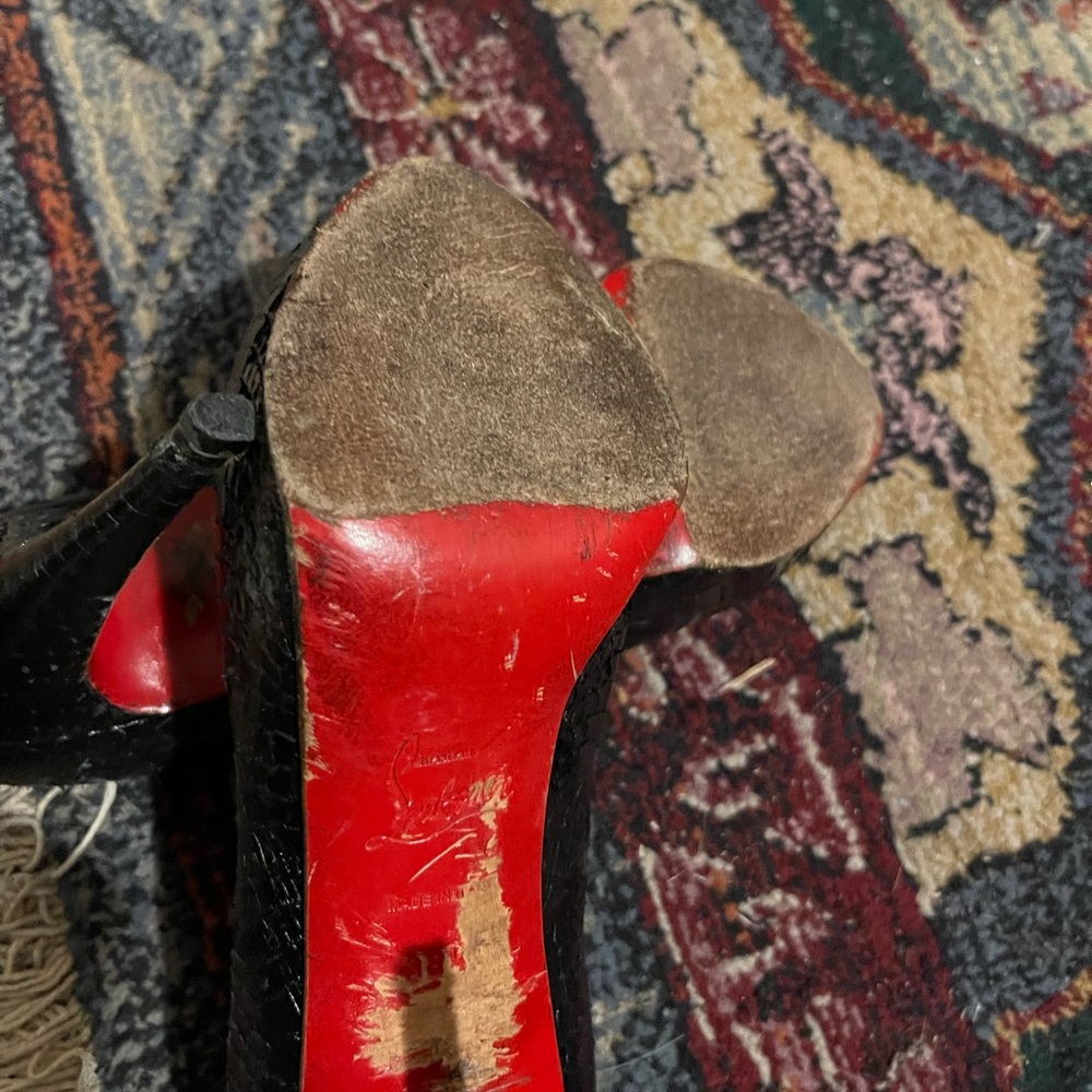 Authentic Snake Skin Bacl Python Yolanda Peep Toe… - image 4